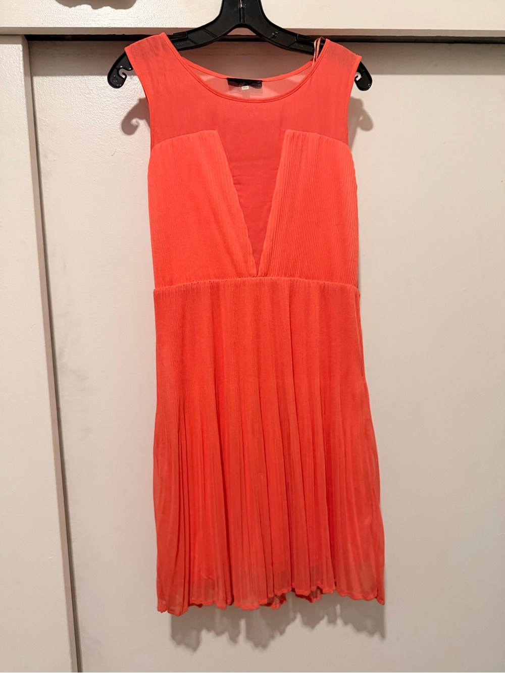 Guess Coral Pleated Mini Dress